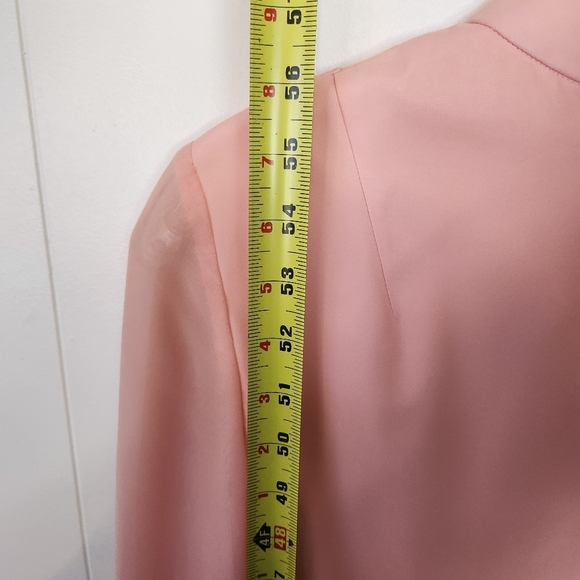 Vintage Pink Floral Mod Party Dress Taffeta Formal Gown High Neck 60s Small - Picture 11 of 14